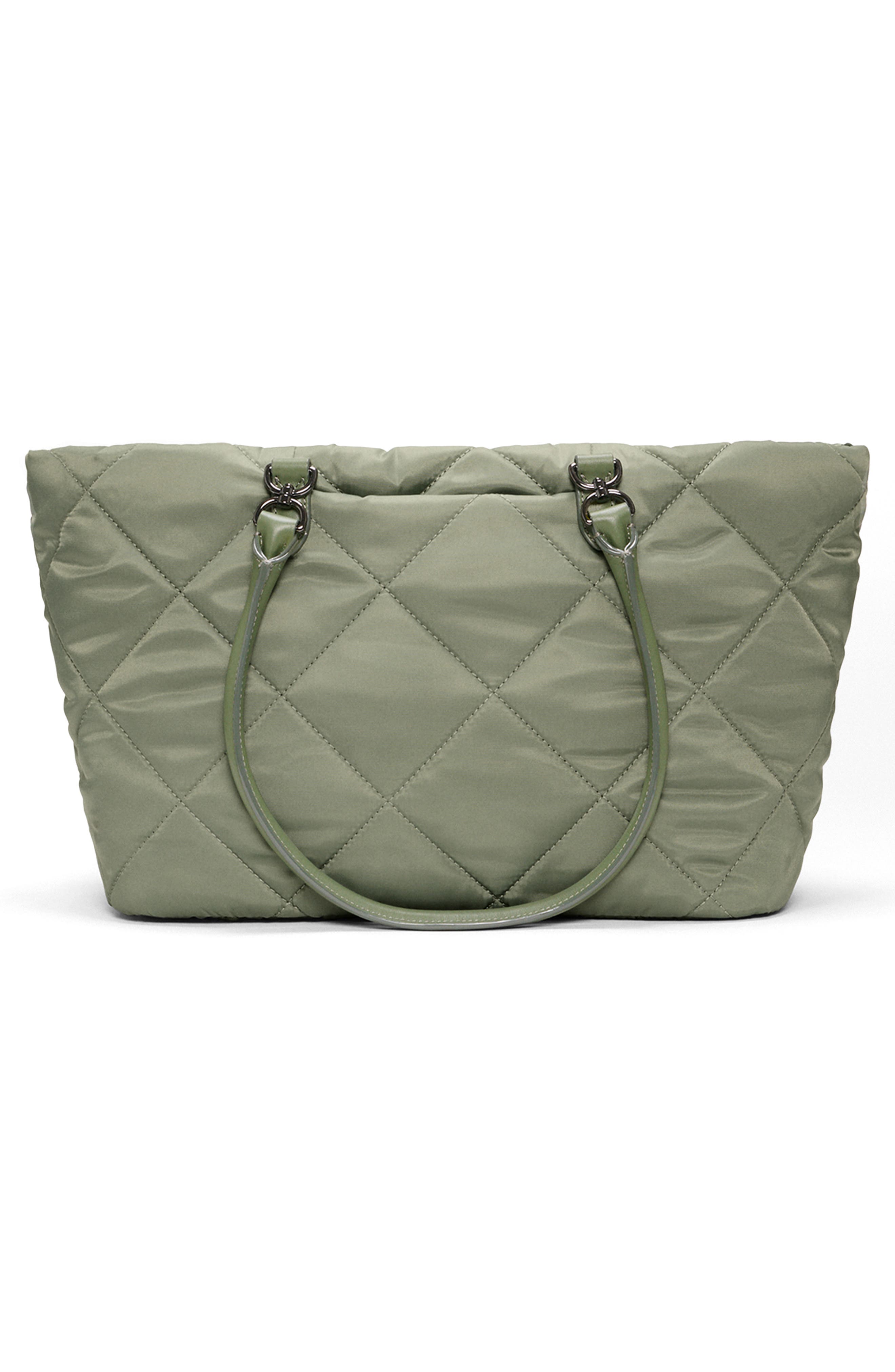 Medium Madison Leather Trim Quilted Tote, Alternate, color, AGAVE GREEN