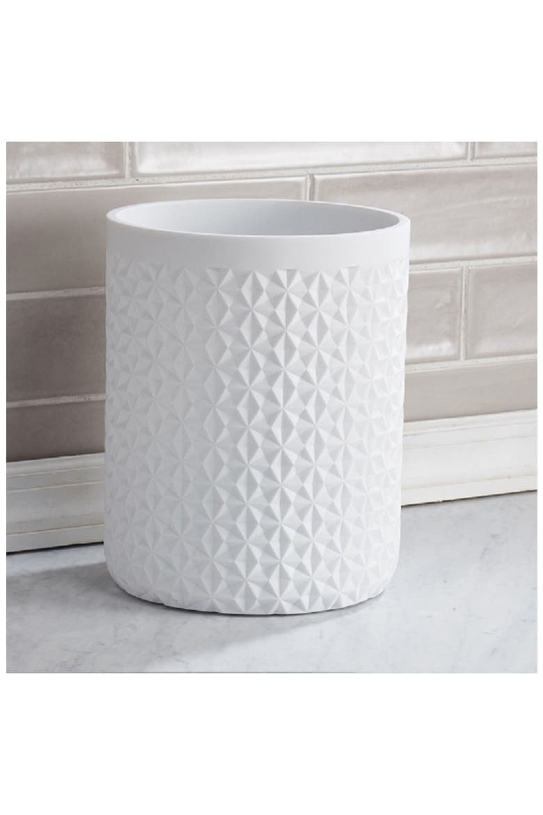 Diamond Texture Wastebasket, Alternate, color, WHITE
