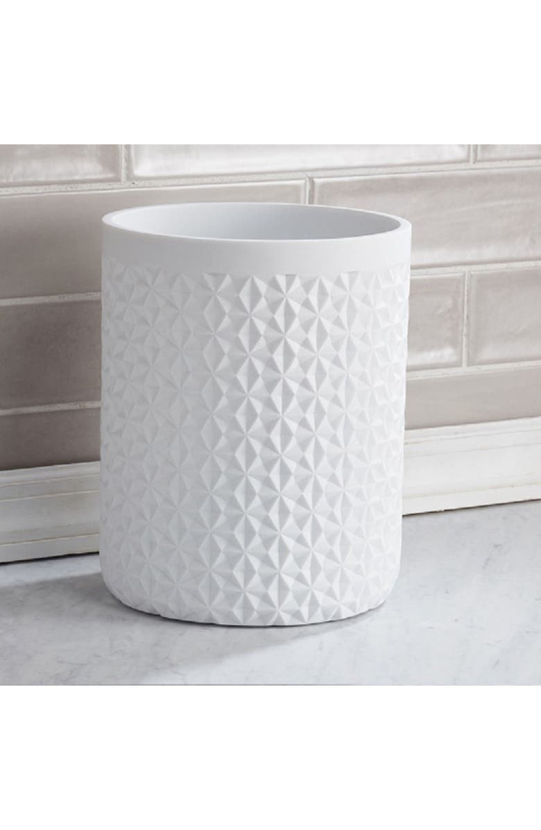 ROSELLI TRADING COMPANY Diamond Texture Wastebasket, Alternate, color, White