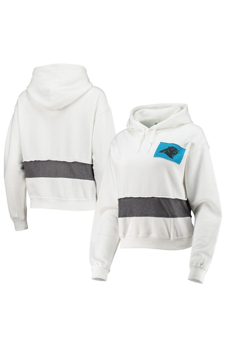 REFRIED APPAREL Women's Refried Apparel White Carolina Panthers Sustainable Crop Dolman Pullover Hoodie, Main, color, White