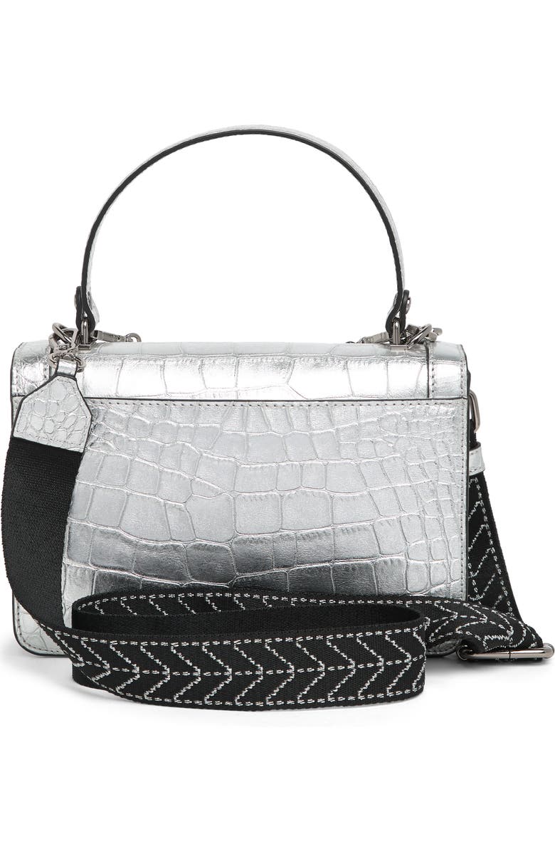 KARL LAGERFELD PARIS Simone Croc Embossed Leather Crossbody Bag, Alternate, color,