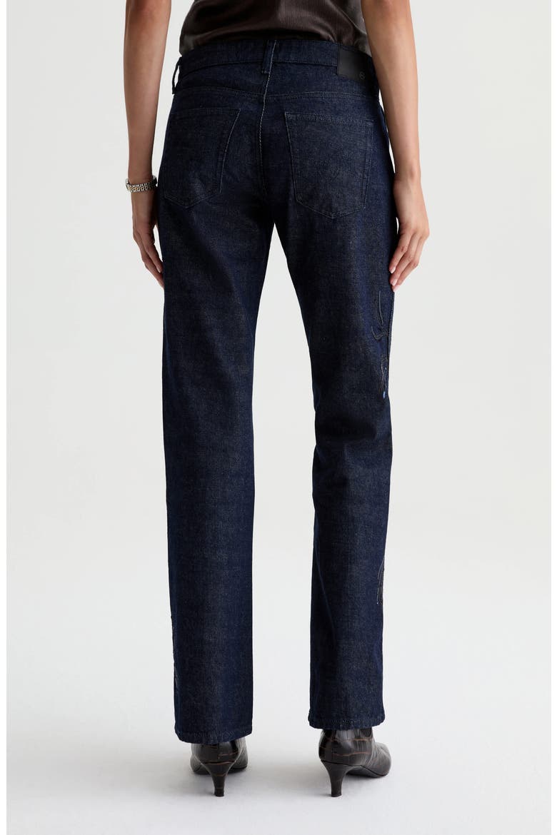 Angel Embroidered Low Rise Bootcut Jeans, Alternate, color, FLOW