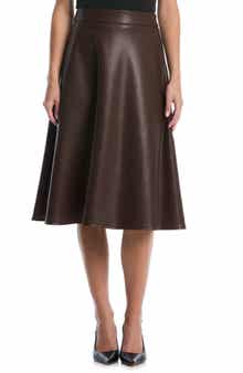 Faux Leather Midi Skirt