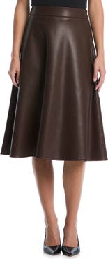 Laundry by Shelli Segal Faux Leather Midi Skirt