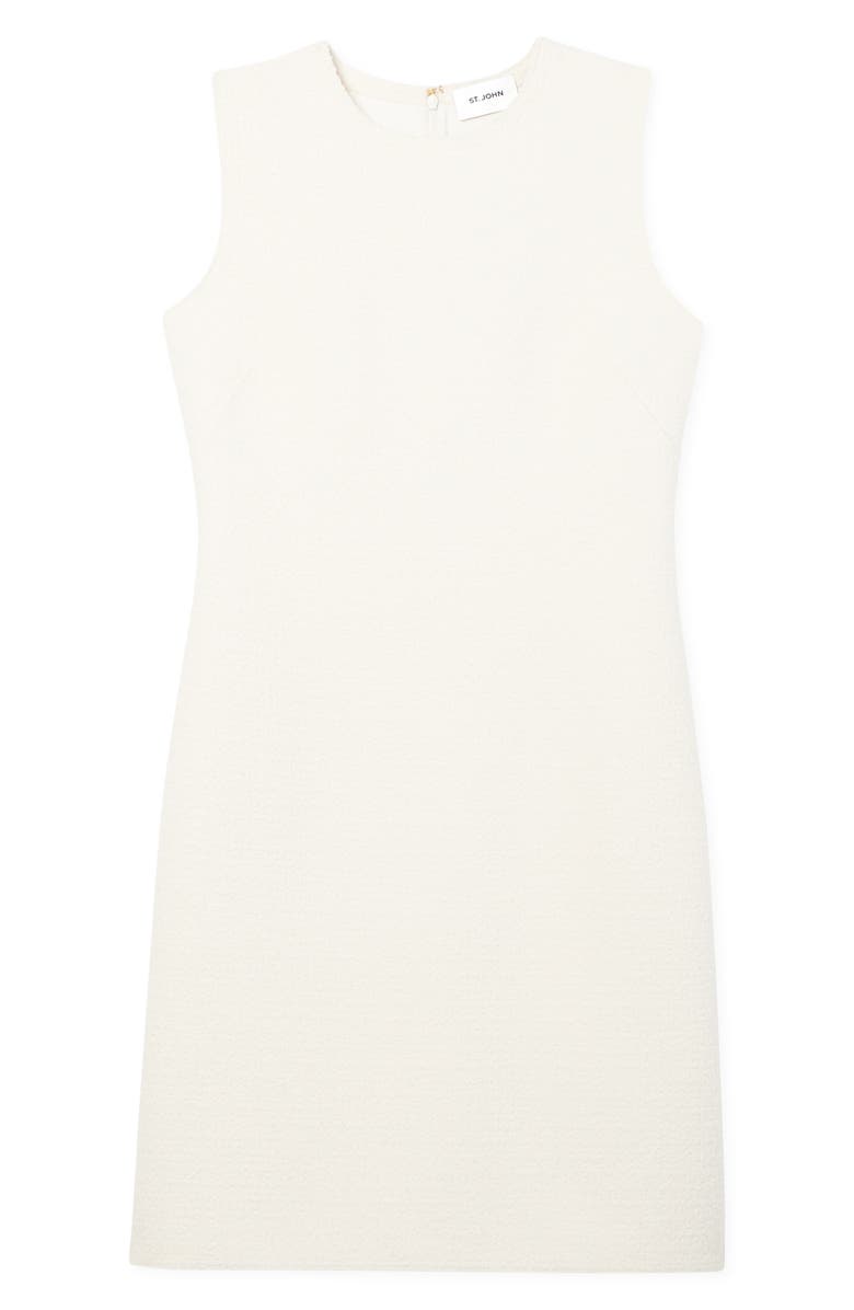 St. John Collection Raw Edge Textured Knit Sheath Dress, Alternate, color, 