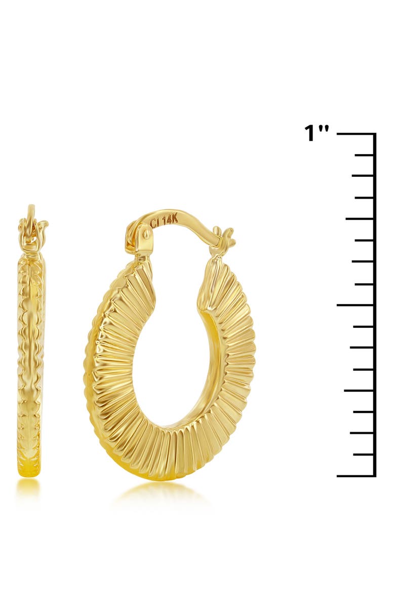 SIMONA 14K Gold Textured Hoop Earrings, Alternate, color, Gold