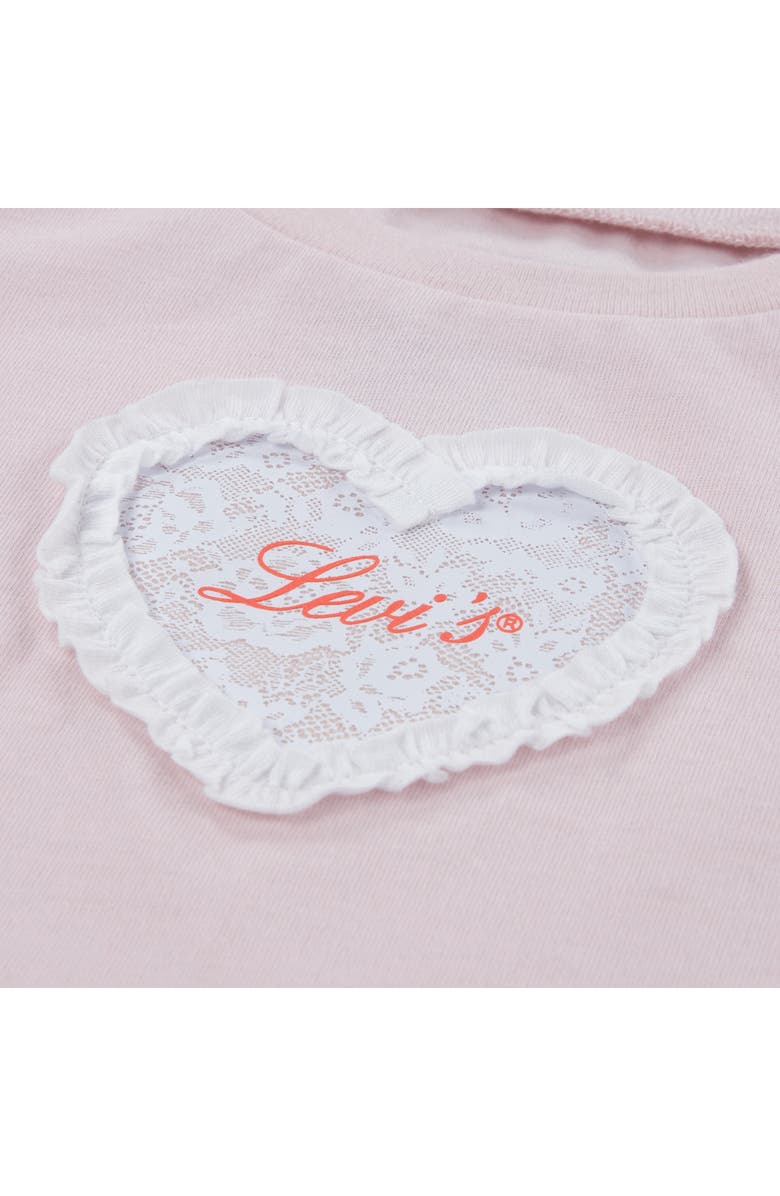 Levi's Bow Logo T-Shirt & Chambray Shorts Set, Alternate, color, Crystal Pink