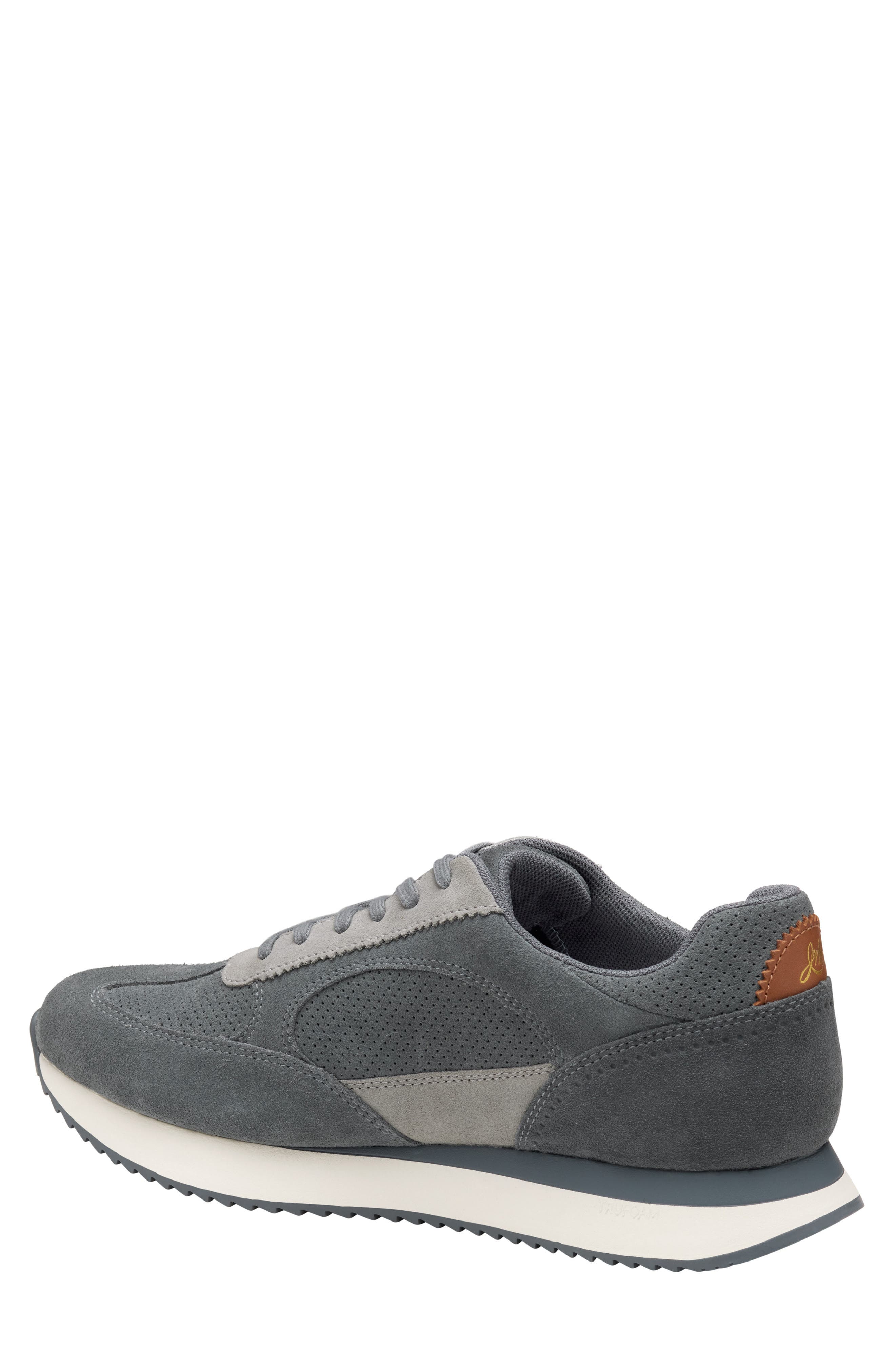 Johnston & Murphy Chase Perforated Sneaker, Alternate, color, Gray Suede