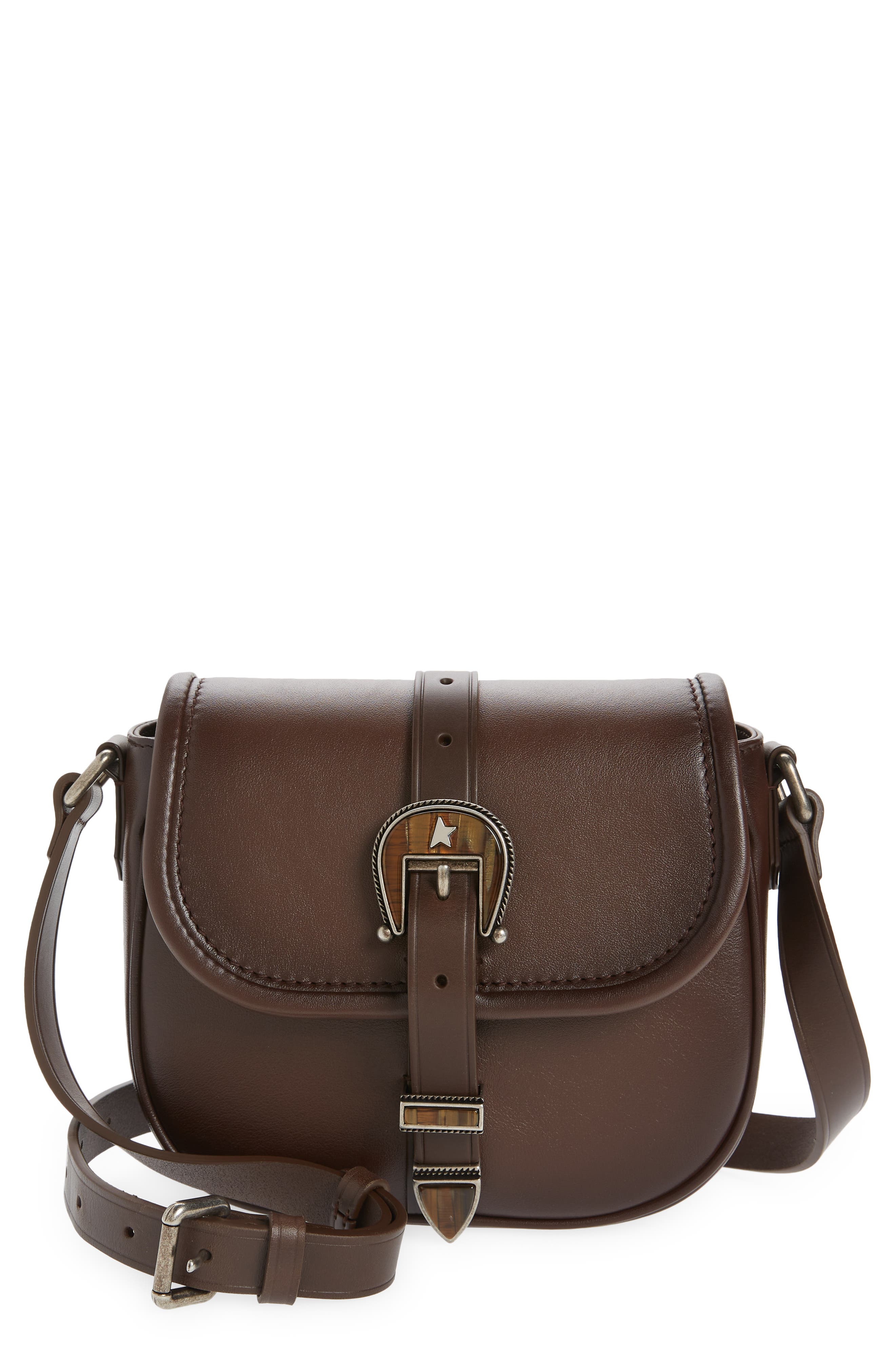 Golden Goose Small Rodeo Leather Shoulder Bag, Main, color, 