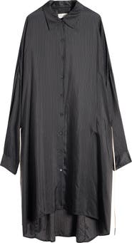 Dries Van Noten Dindia Tonal Stripe Long Sleeve Shirtdress