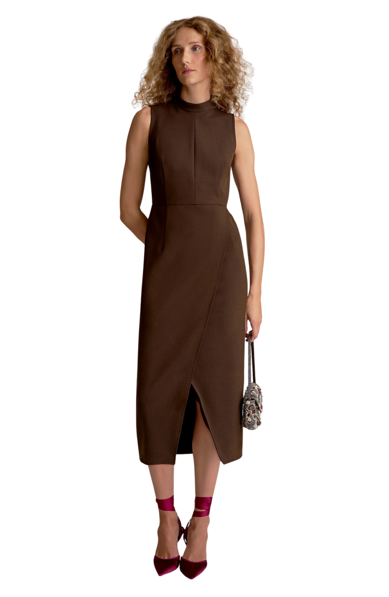 M.M.LaFleur Valencia Flex Suiting Power Dress, Main, color, Chocolate Torte Melange