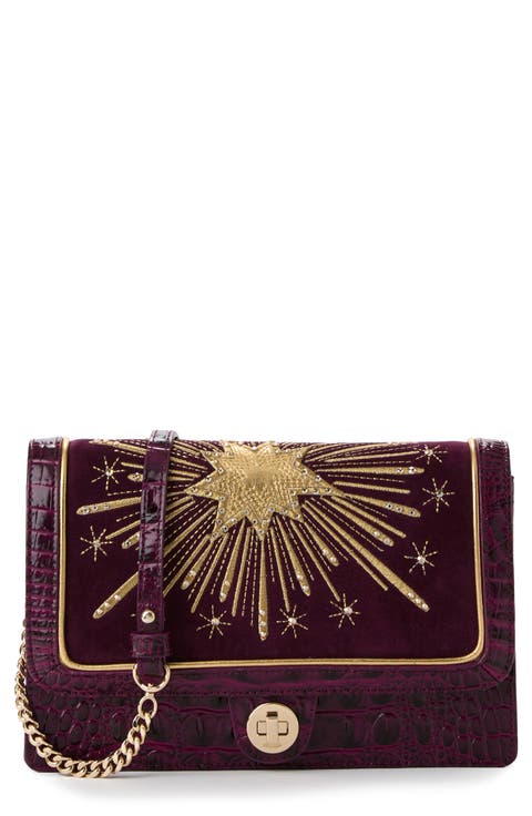 Wendy Croc Embossed Leather Crossbody Bag