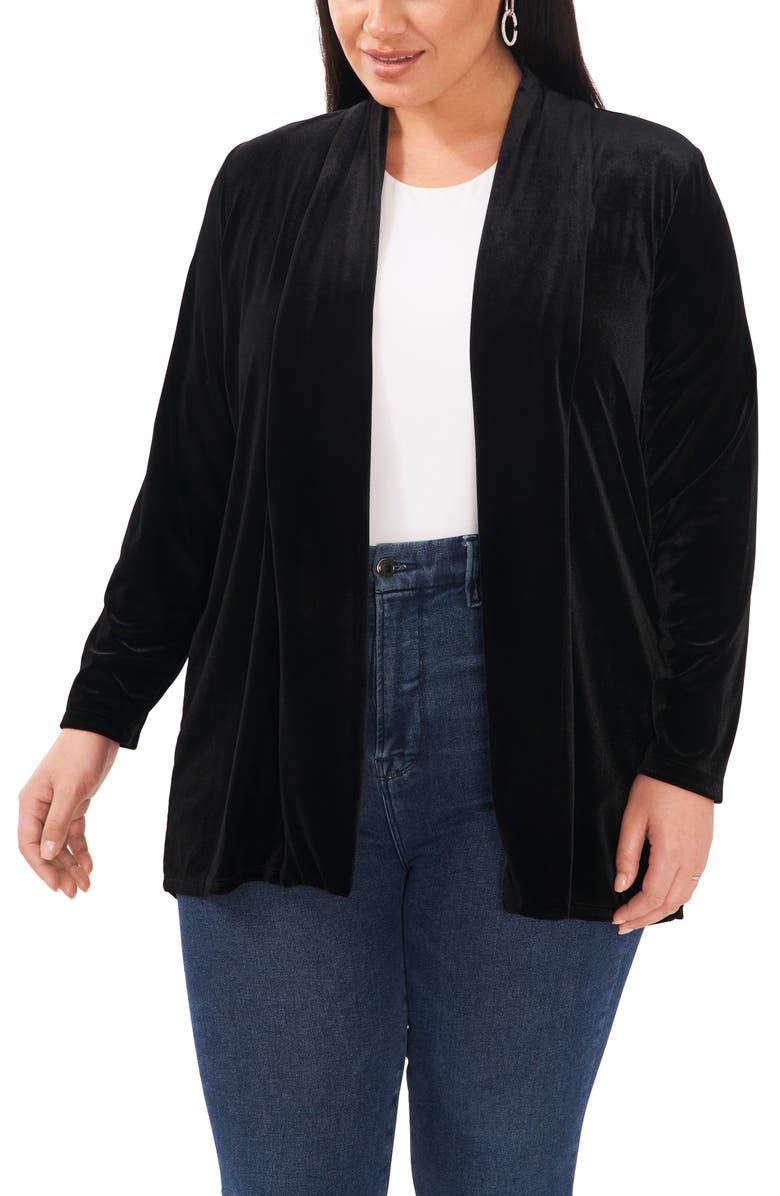 Vince Camuto Open Front Cardigan, Main, color, Rich Black