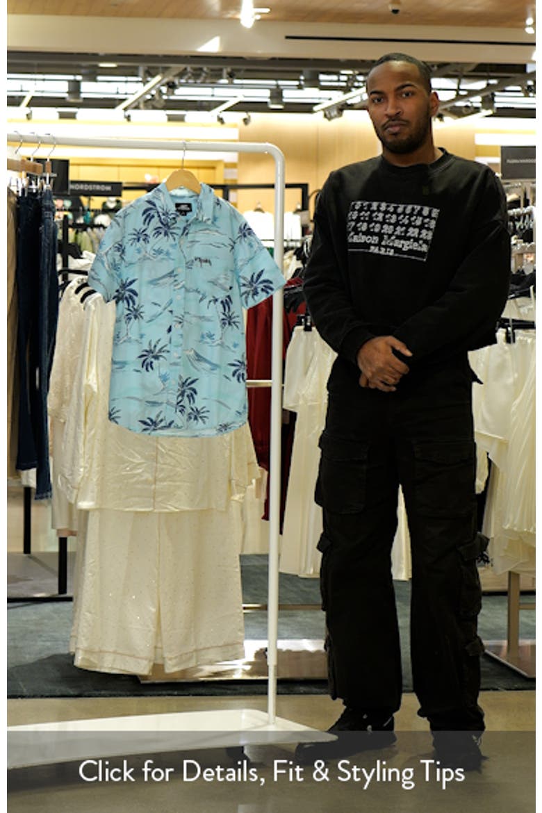 Kids' Oasis Palm Tree Print Short Sleeve Button-Up Shirt video
