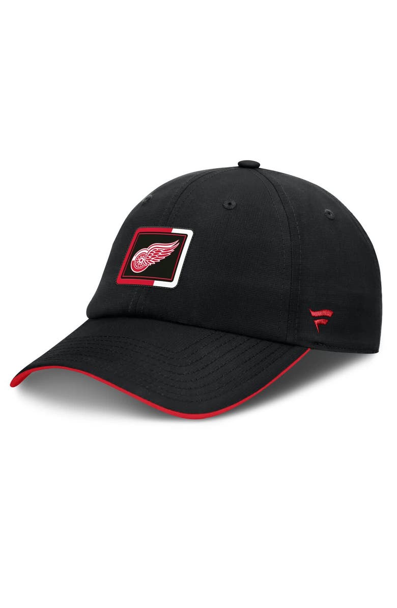 FANATICS Men's Fanatics Black/Red Detroit Red Wings Authentic Pro Ripstop Adjustable Hat, Main, color, Black