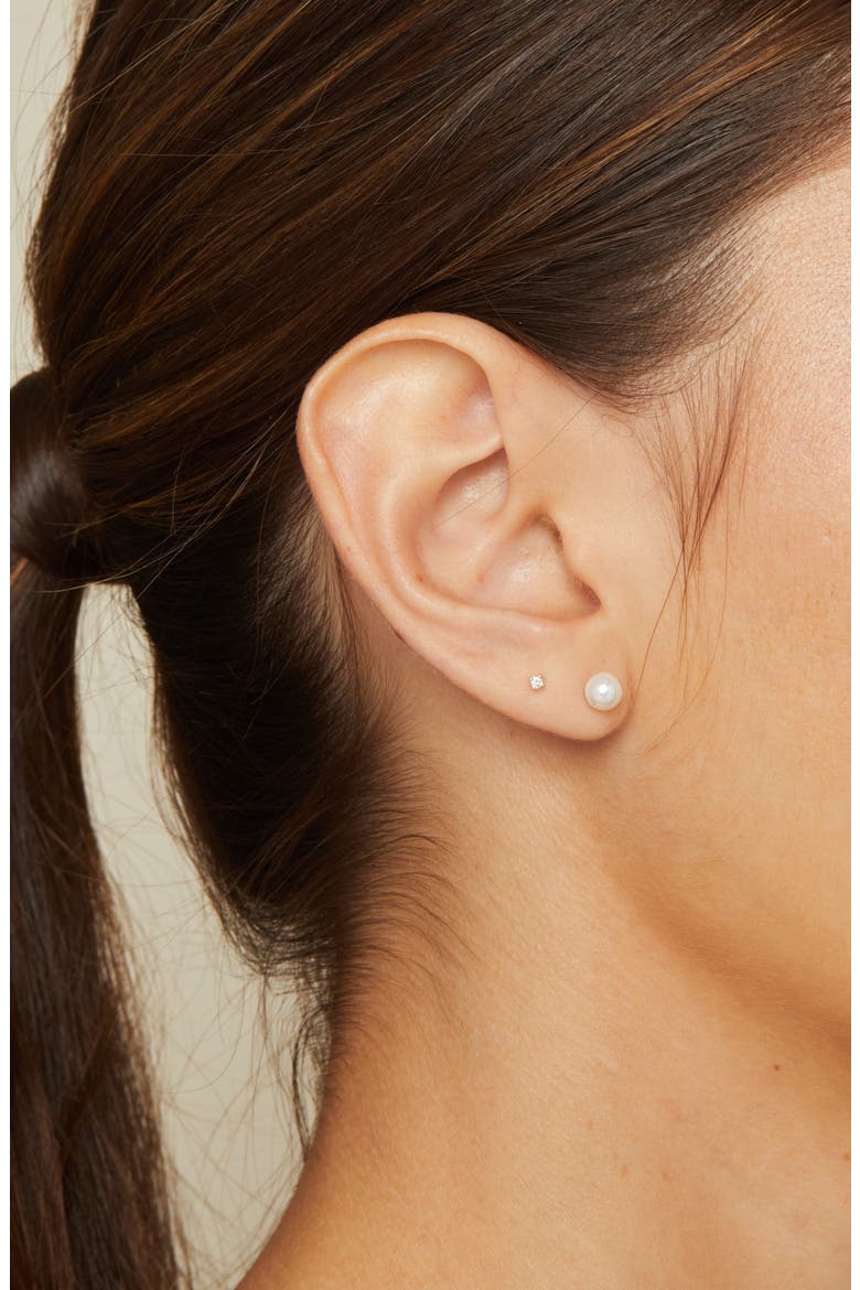 Imitation Pearl Earrings, Alternate, color, PEARL