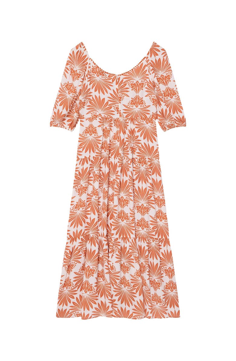 MINT VELVET Floral V-neck Printed Midi Dress., Alternate, color, Orange