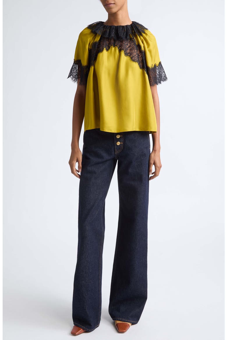 Nina Silk Top, Alternate, color, CITRINE