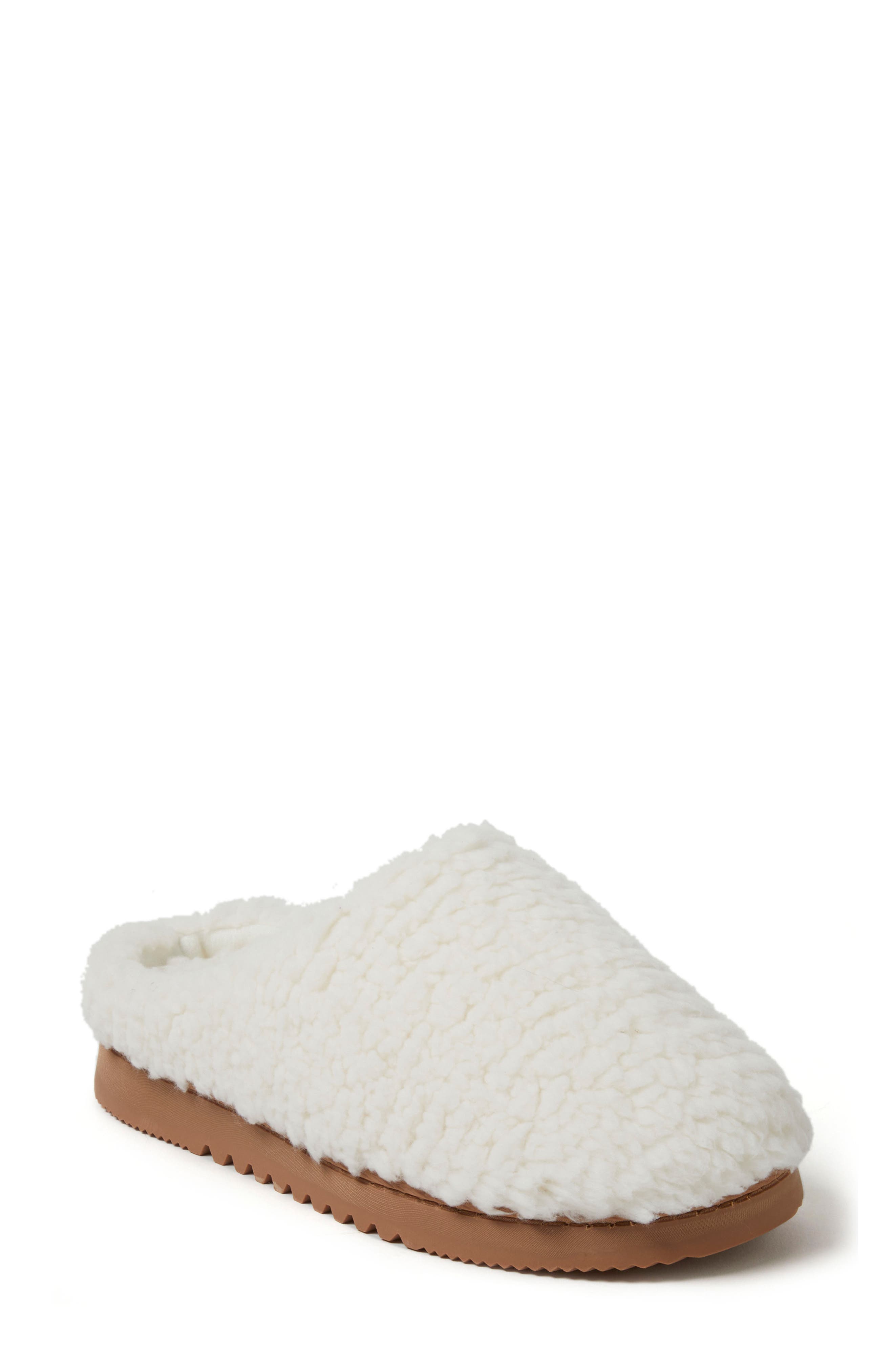 Fiona Teddy Clog Slipper, Main, color, MUSLIN