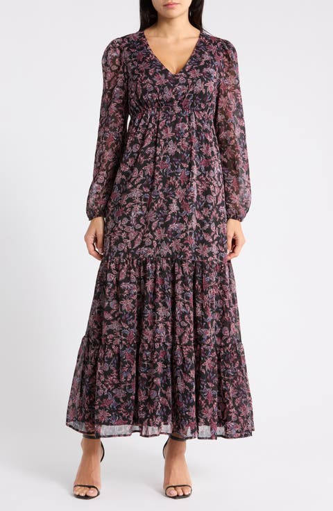 Clip Dot Chifon Maxi Dress