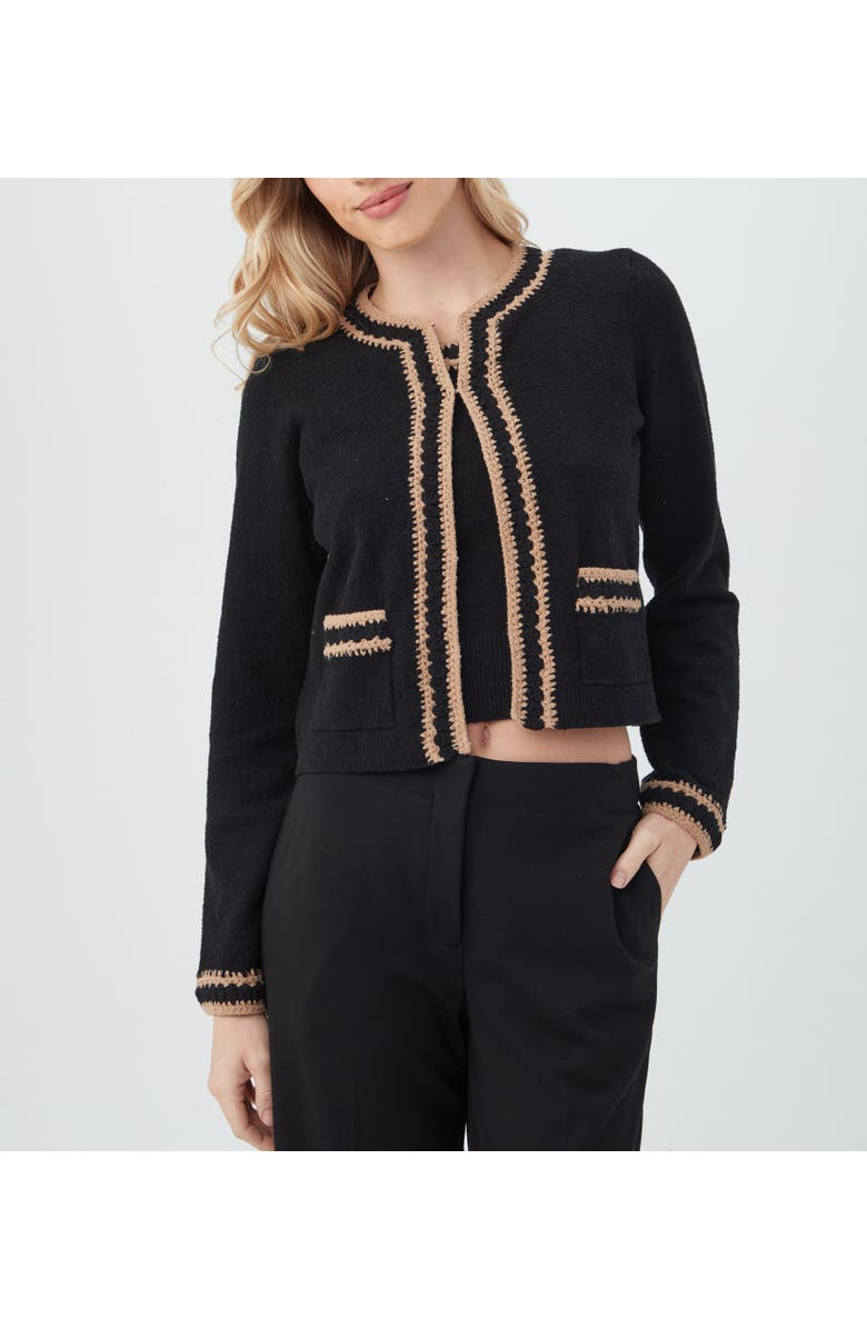 Trina Turk Sinai Cardigan, Main, color, Black/Camel