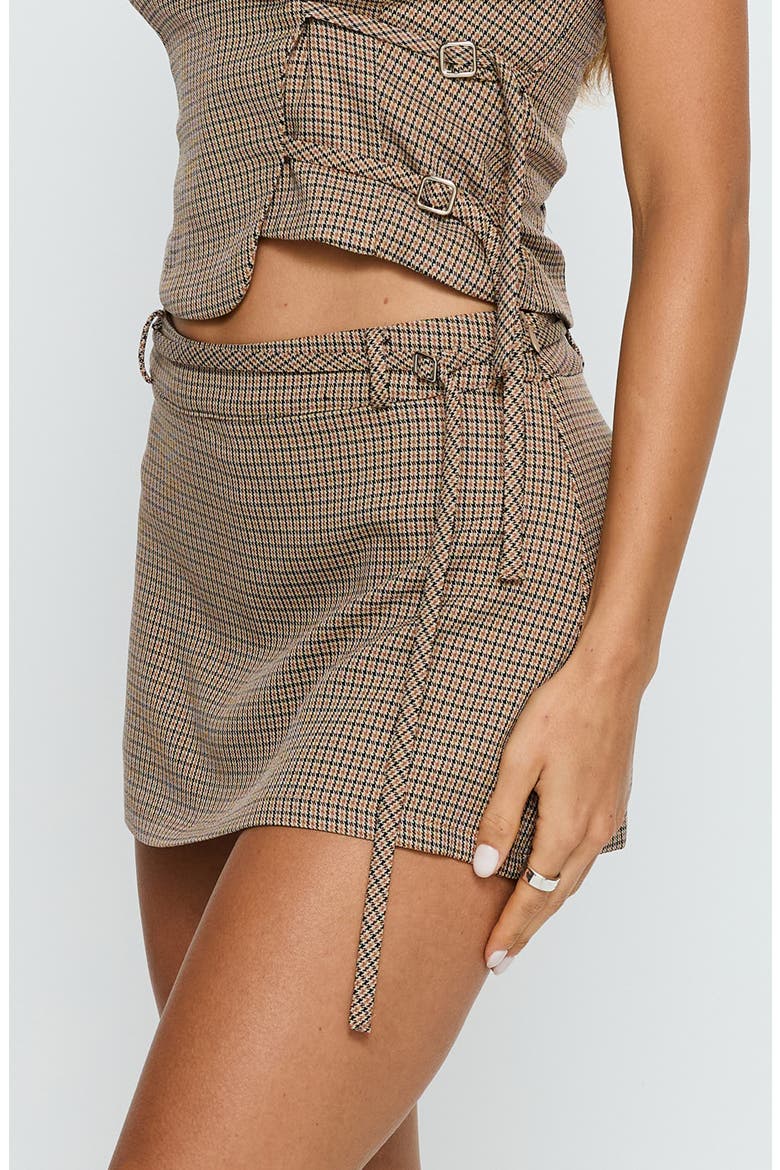 Kyrsten Check Belted Miniskort, Alternate, color, BROWN CHECK