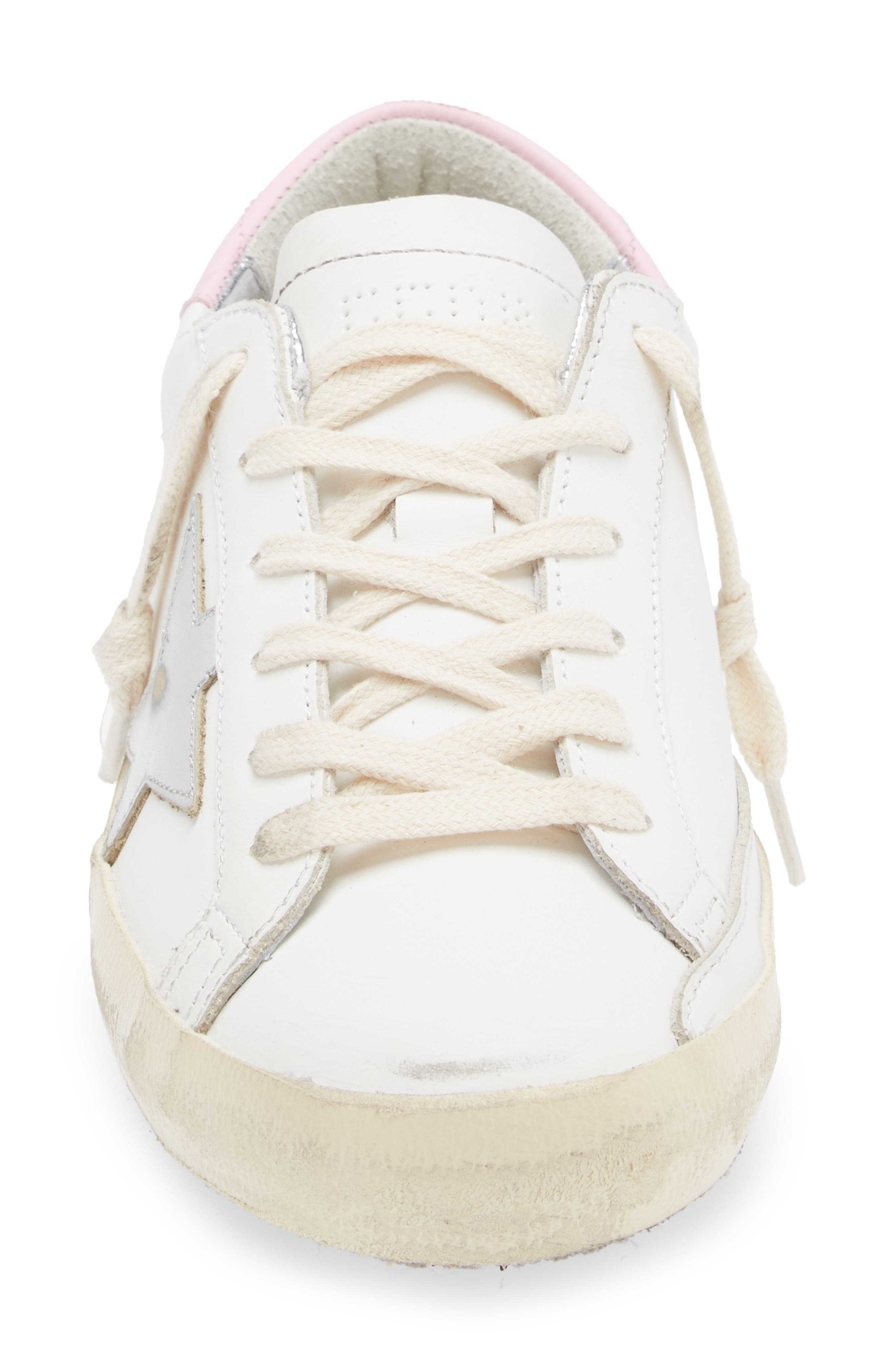 Golden Goose Super-Star Low Top Sneaker, Alternate, color, White/ Silver/ Pink