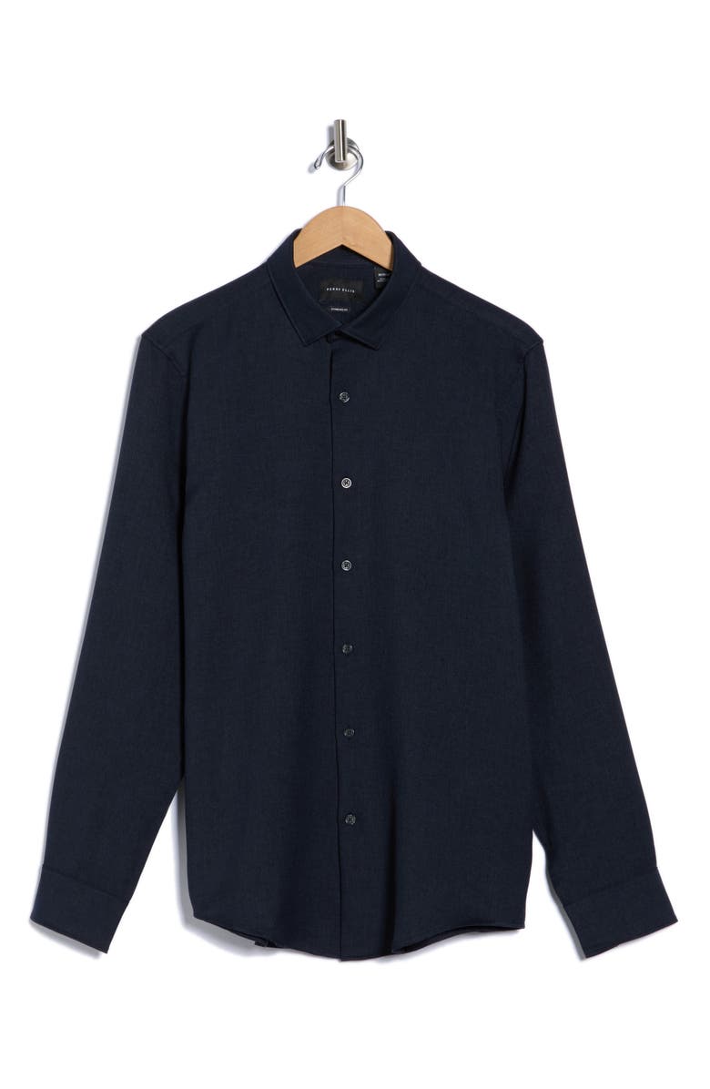 Perry Ellis Standard Fit Dress Shirt, Alternate, color, Dark Sapphire