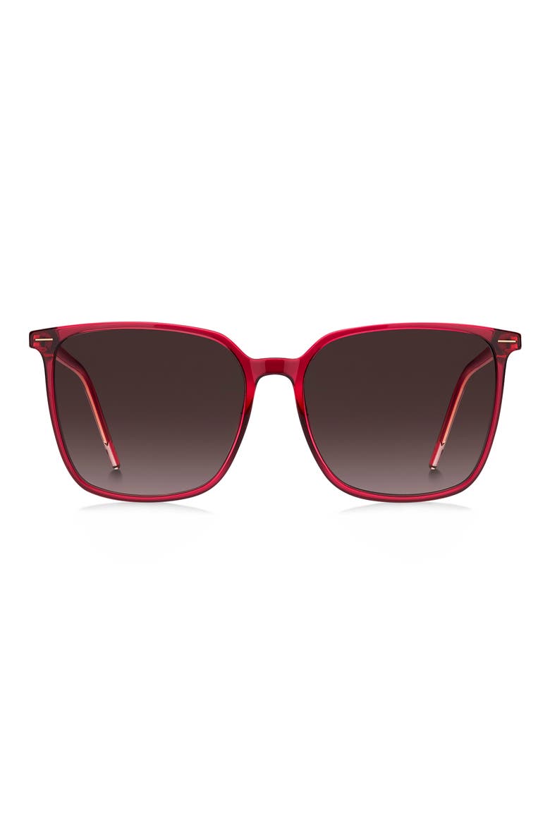 1523/S 57mm Gradient Square Sunglasses, Main, color, BURGUNDY