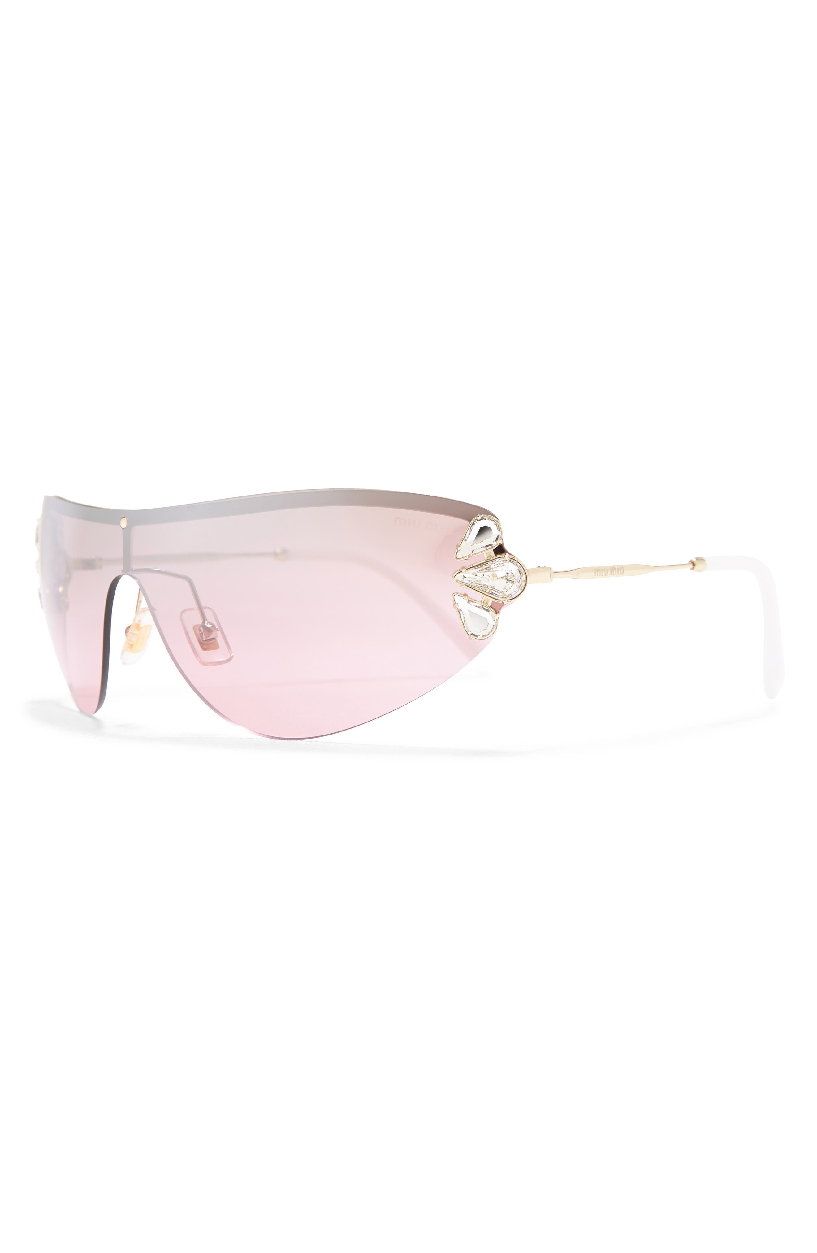 Miu Miu Irregular Shape Shield Sunglasses (Women) | Nordstromrack