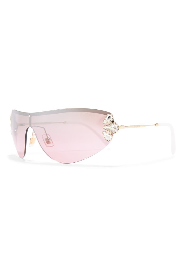 Irregular Shape Shield Sunglasses, Alternate, color, PALE GOLD