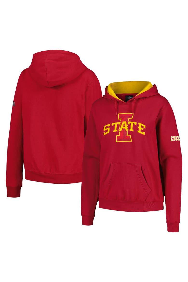 Women's Stadium Athletic Cardinal Iowa State Cyclones Big Logo Pullover Hoodie, Main, color, Cardinal
