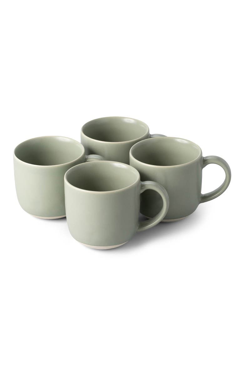 The Mugs Set of 4 Stoneware Mugs, Main, color, BEACHGRASS GREEN