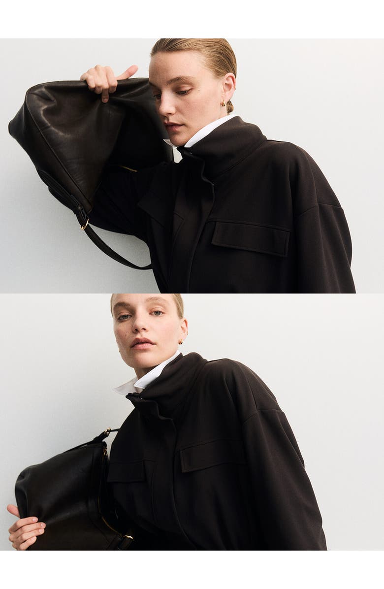 H&M Ponte Di Roma Jacket, Alternate, color, Dark Brown