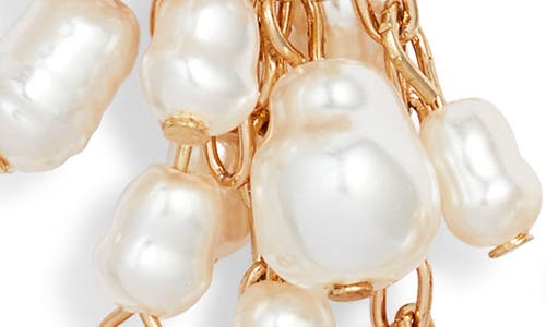 Nordstrom Faux Pearl Cascading Drop Earrings In White- Gold