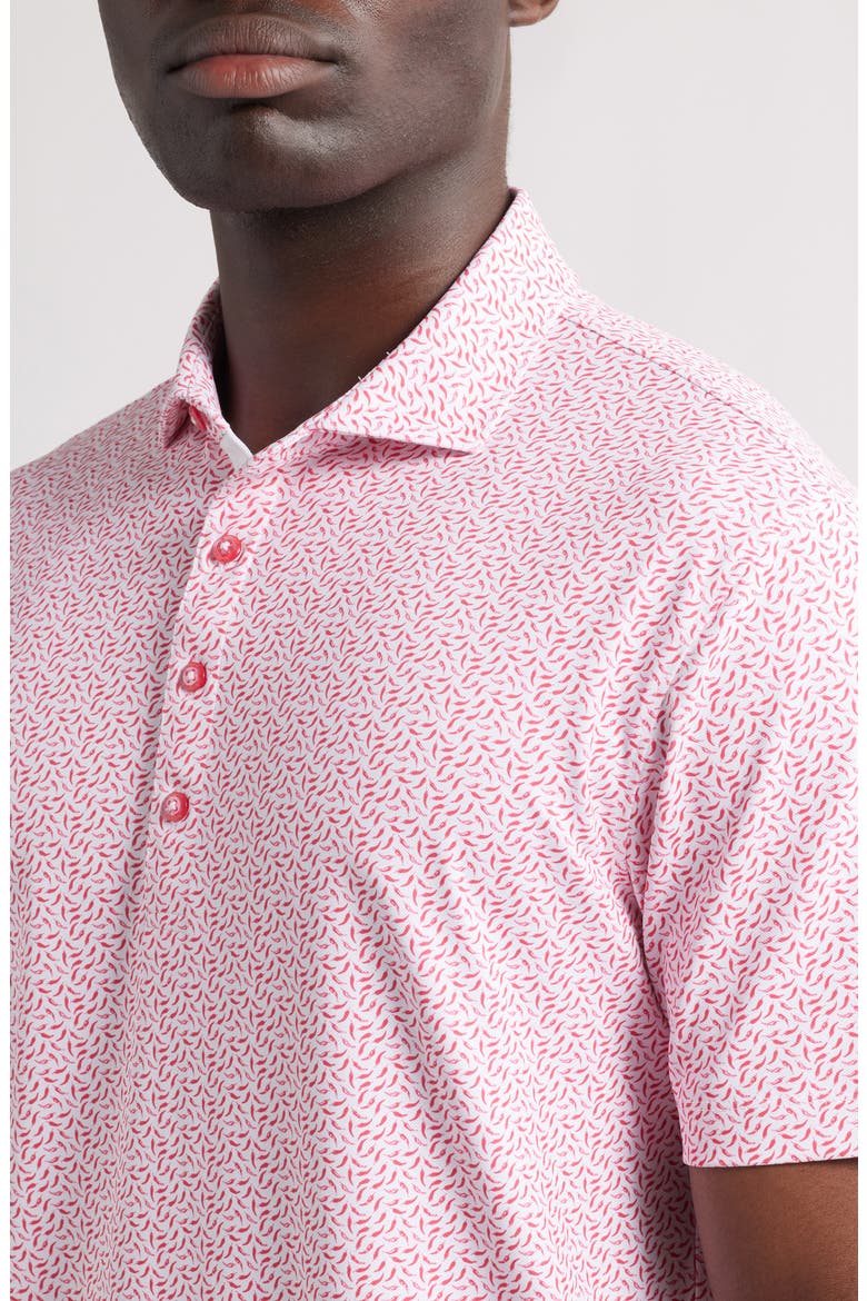 Caliente Pepper Print PREP-FORMANCE Golf Polo, Alternate, color, LOBSTER