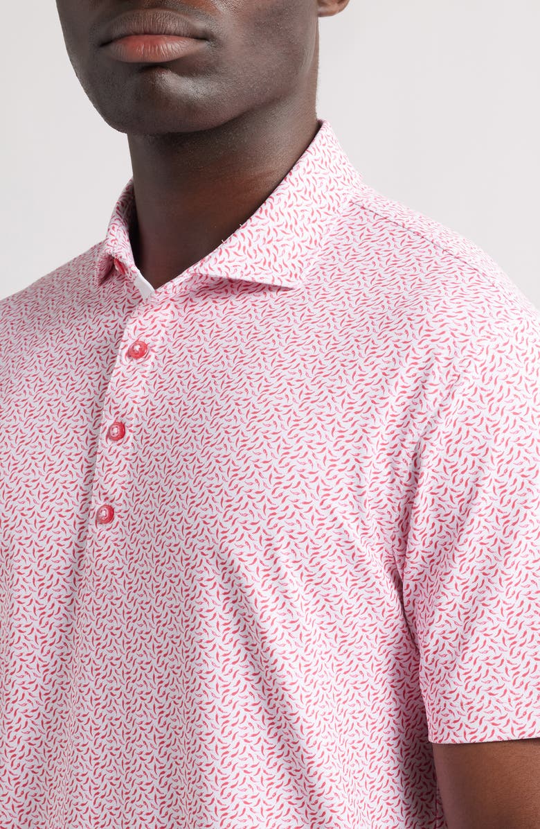 johnnie-O Caliente Pepper Print PREP-FORMANCE Golf Polo, Alternate, color, Lobster