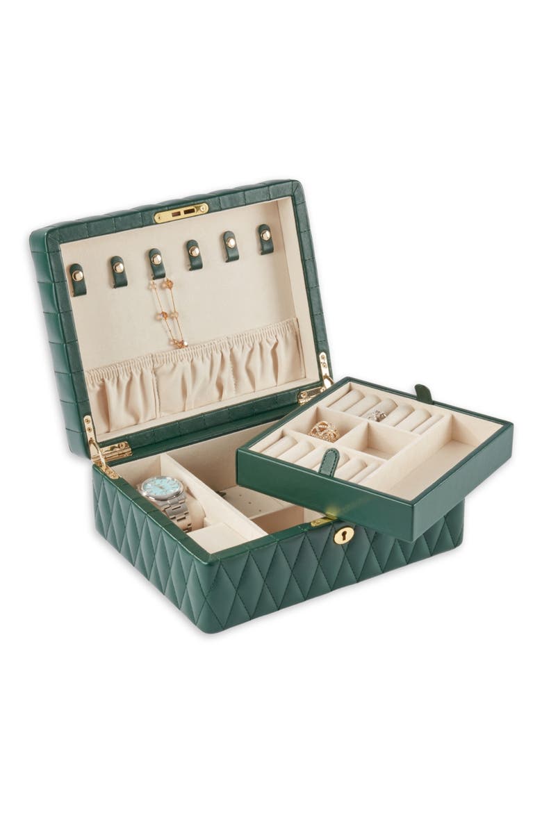 Cora Quilted Leather Jewelry Box, Alternate, color, MULTI COLOR