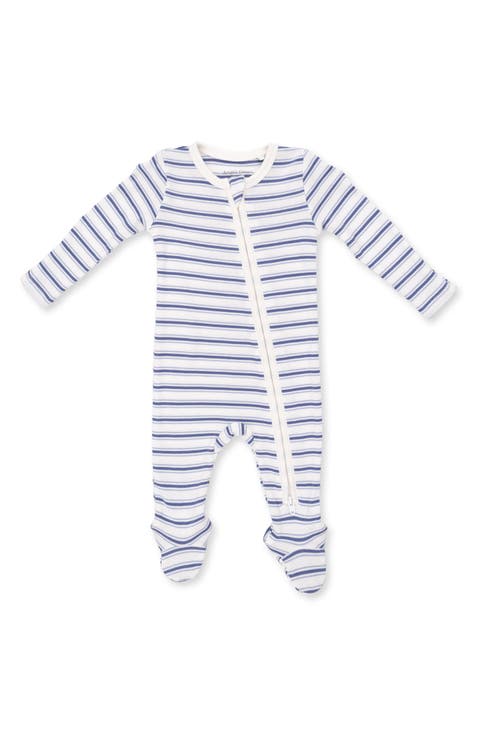 Stripe Rib Two-Way Zip Footie