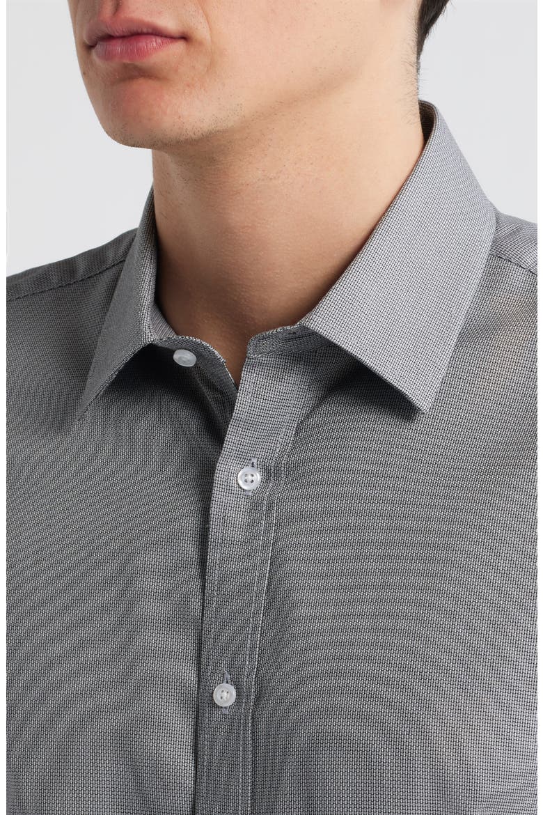 Modern Fit Grey Micropattern Cotton Dress Shirt, Alternate, color, GREY