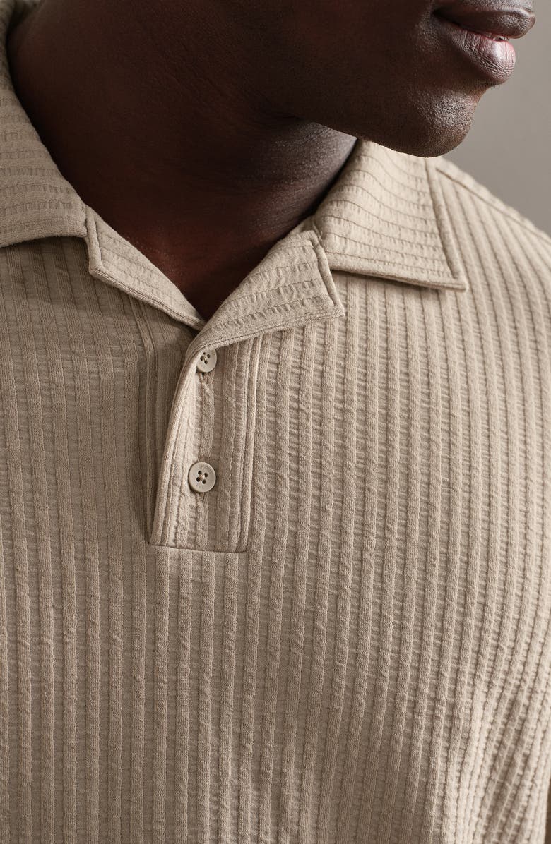 Rhone Casual Seersucker Polo, Alternate, color, Teak Brown