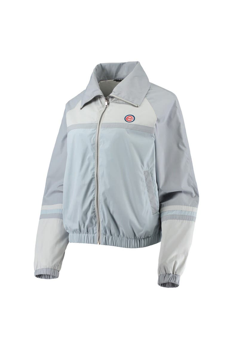 Women's The Wild Collective Royal Chicago Cubs Colorblock Track Raglan Full-Zip Jacket, Alternate, color, Light Blue