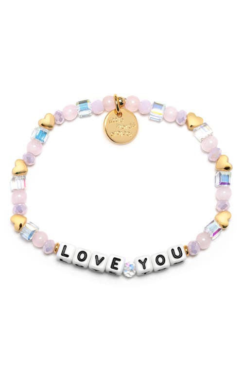 Little Words Project Love You Beaded Stretch Bracelet In Pattern
