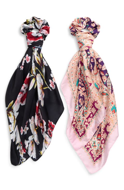 2-Piece Scrunchie & Square Scarf Set