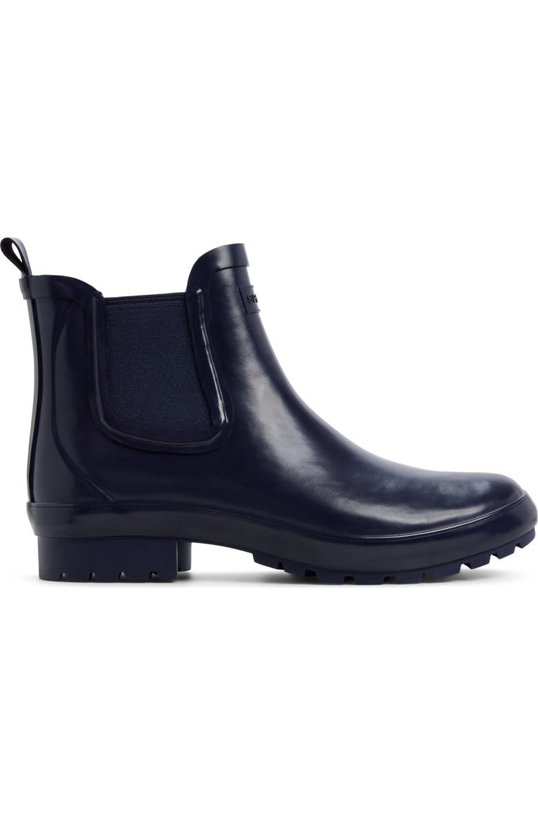 Sperry Drizzle Waterproof Chelsea Rain Boot, Alternate, color, Navy