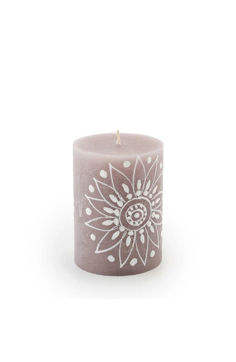 Thumbprint Artifacts Henna Brown Painted Pillar Candle, Main, color, Henna Brown - 3X4"