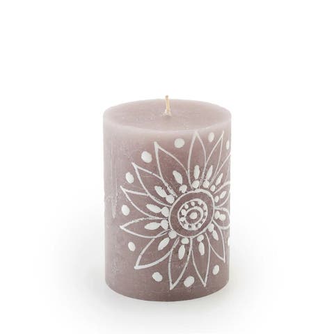 Henna Brown Painted Pillar Candle