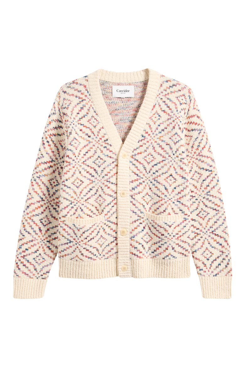 Mandala Pima Cotton Cardigan, Alternate, color, NATURAL