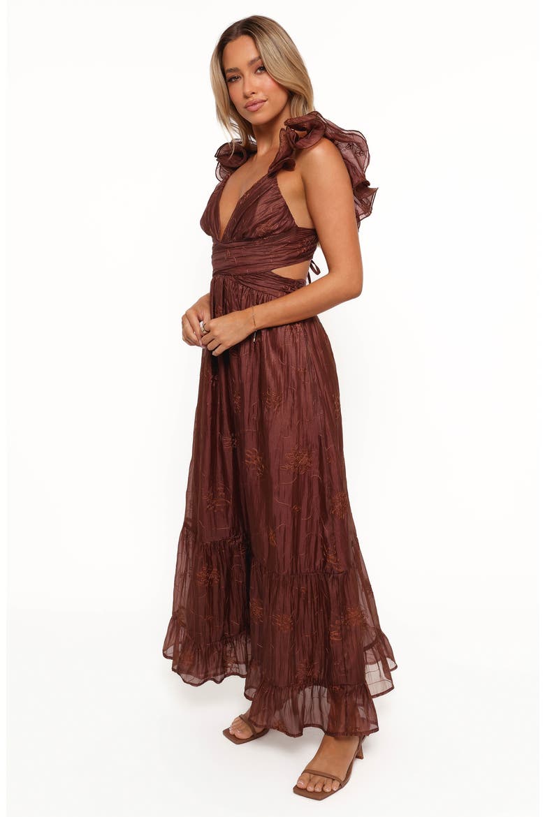 Harmony Floral Maxi Dress, Alternate, color, BROWN FLORAL