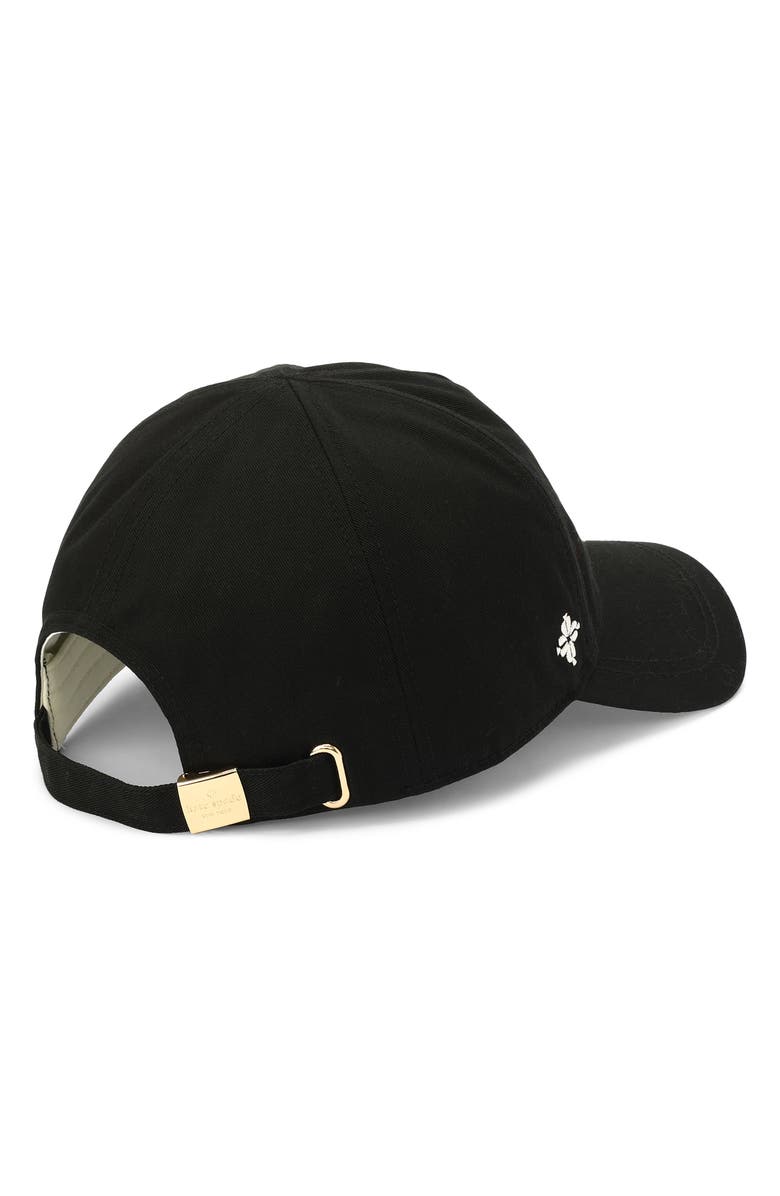 Kate Spade New York magazine script twill baseball cap, Alternate, color, Black